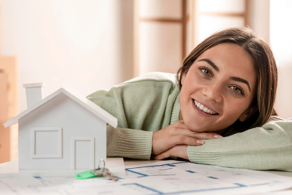 Casal comemorando o financiamento imobiliário aprovado para comprar o imóvel próprio